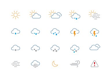 İnce hava renk simge seti
