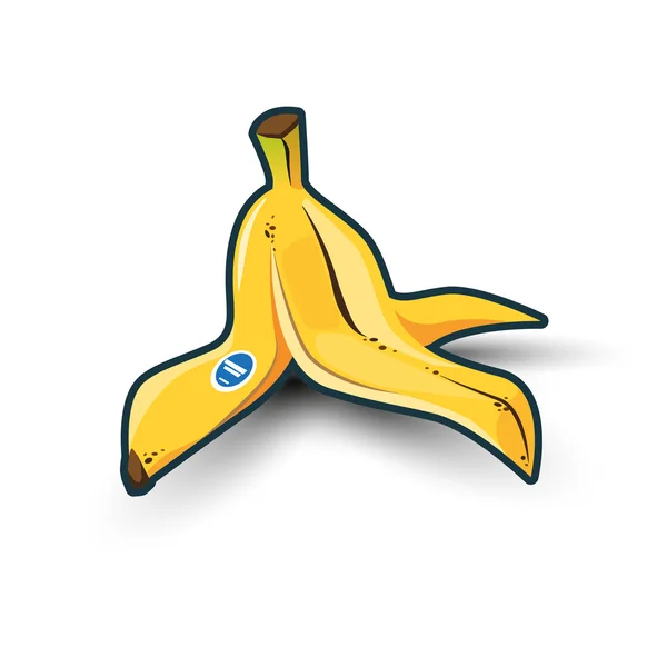 Banana Peel with Shadow — Stock Vector