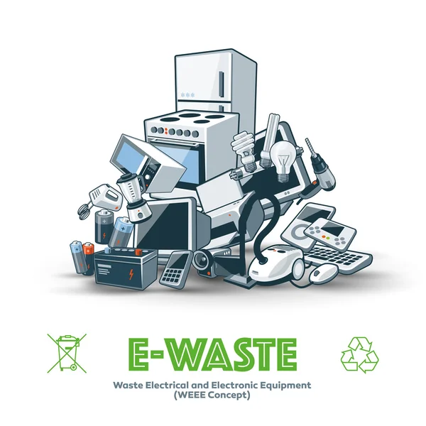 E-odpadów kupie Wektory Stockowe bez tantiem