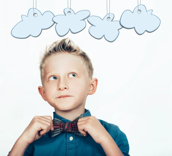 Malý chlapec v bow tie — Stock fotografie