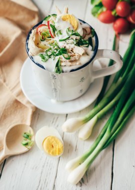 Yaz soğuk çorba okroshka