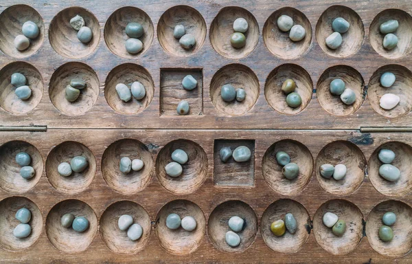 Foto de Antiga Boa Mancala Tradição Africano Jogo De Tabuleiro