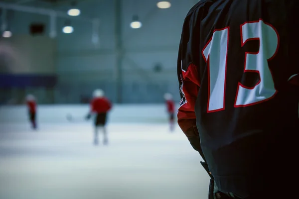 Riserva del hockey di ghiaccio giocatore numero 13 pronto a giocare — Foto Stock