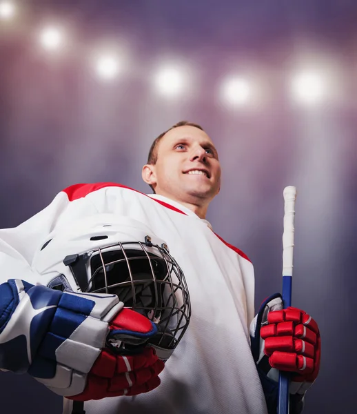 Retrato jugador de hockey — Foto de Stock