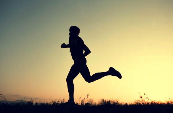 Running man silhouette — Stock Photo, Image