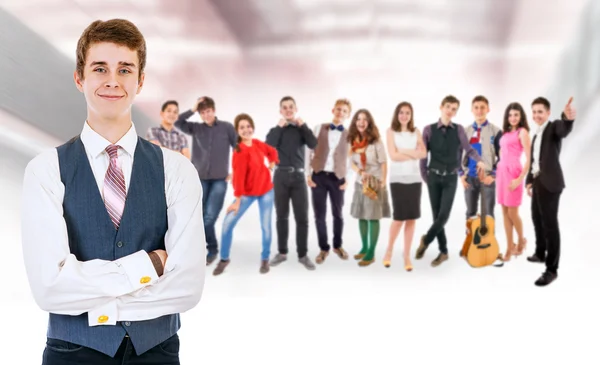 Young boy with friends — Stock Photo, Image