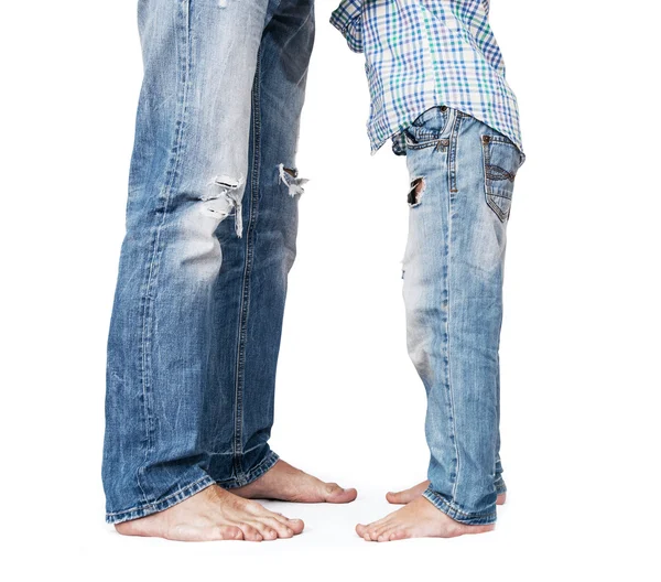 Son and father legs — Stock Photo, Image