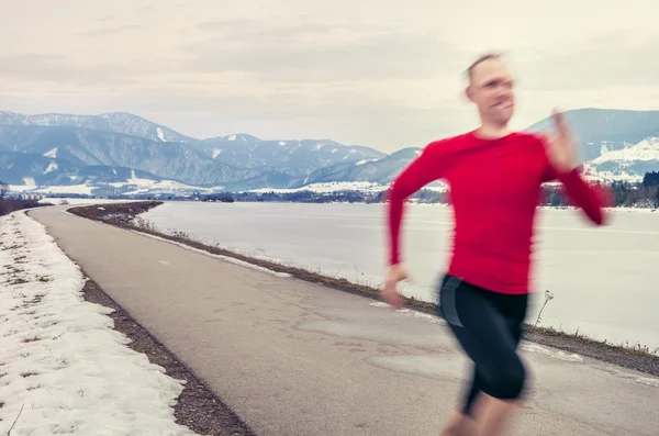 Geschwindigkeit-Läufer im winter — Stockfoto
