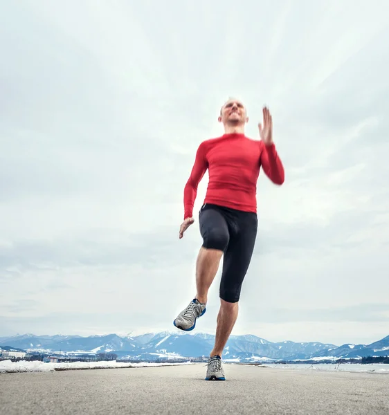 Winter speed runner — Stock Photo, Image