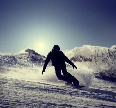 Snowboard siluet resort doğum