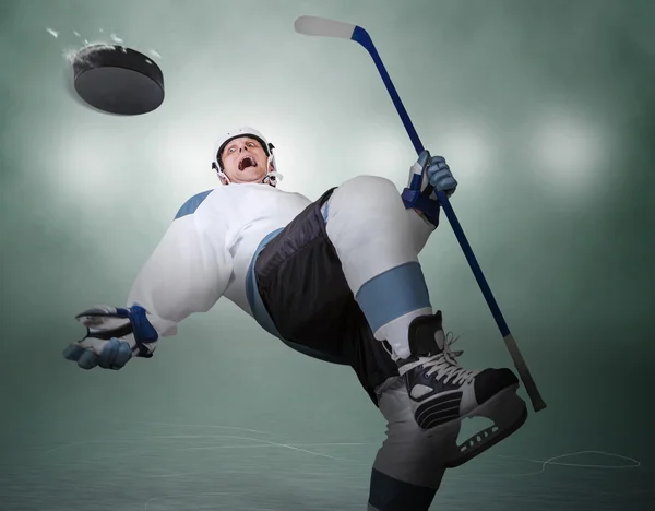 Crazy hockey player — Stok Foto