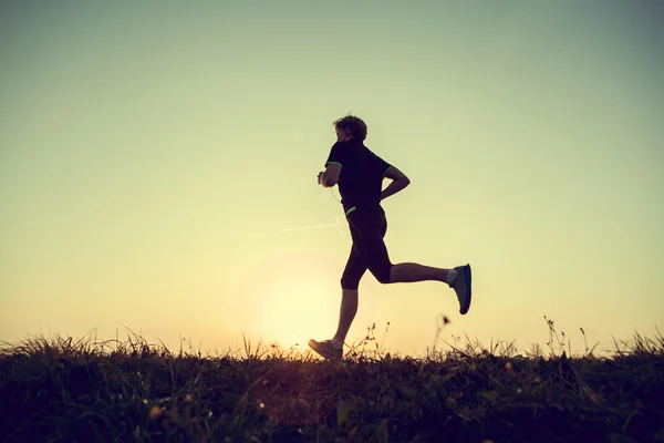 Running man silhouette — Stock Photo, Image