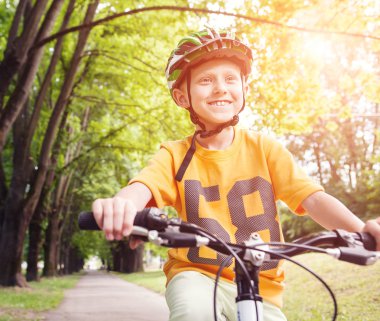 happy  Boy on bicykle