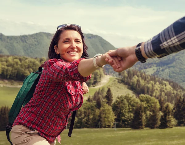 Donna con la mano — Foto Stock