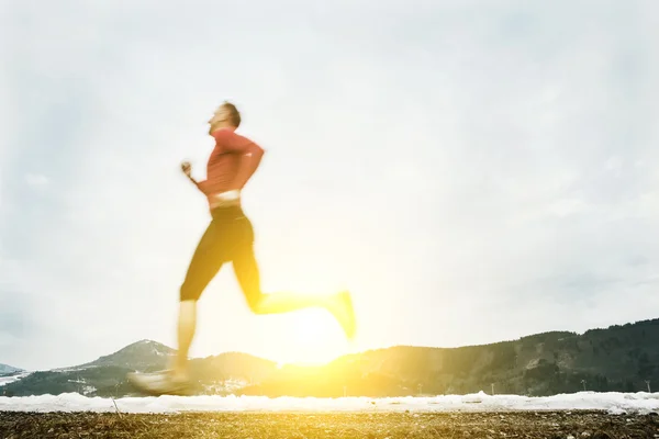 Winter speed runner — Stock Photo, Image