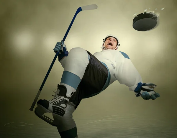 Crazy hockey player — Stock Photo, Image