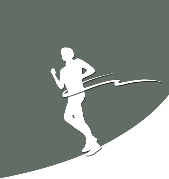 Runner silhouette with finish stripe — Stock Photo, Image