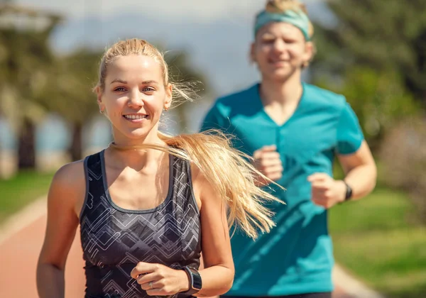 Sporty people on jogging — Stock Photo, Image