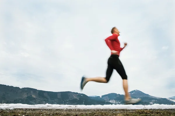 Winter speed runner — Stock Photo, Image