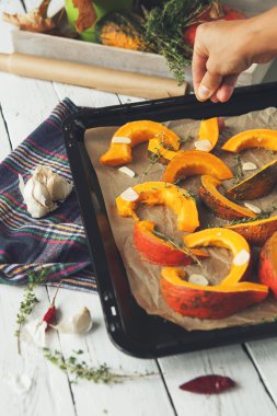 Prepearing pumpking için kavrulmuş