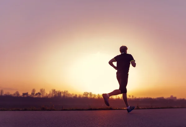 Running man silhouet — Stockfoto