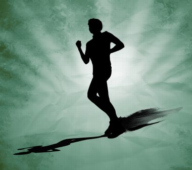 Runner siluet arka plan üzerinde