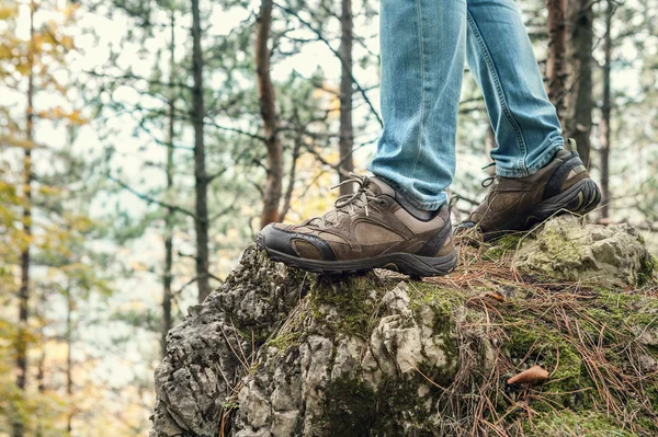 Traveler feet in outdoor — Stock Photo, Image