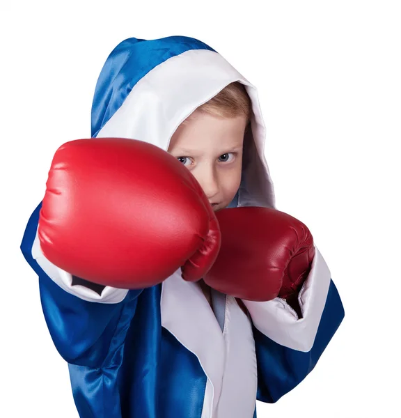 Little boxing boy portrait — Stock Photo, Image