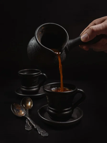 Turkse koffie prepearing — Stockfoto