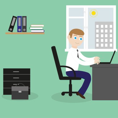 İşadamı laptop ile çalışır