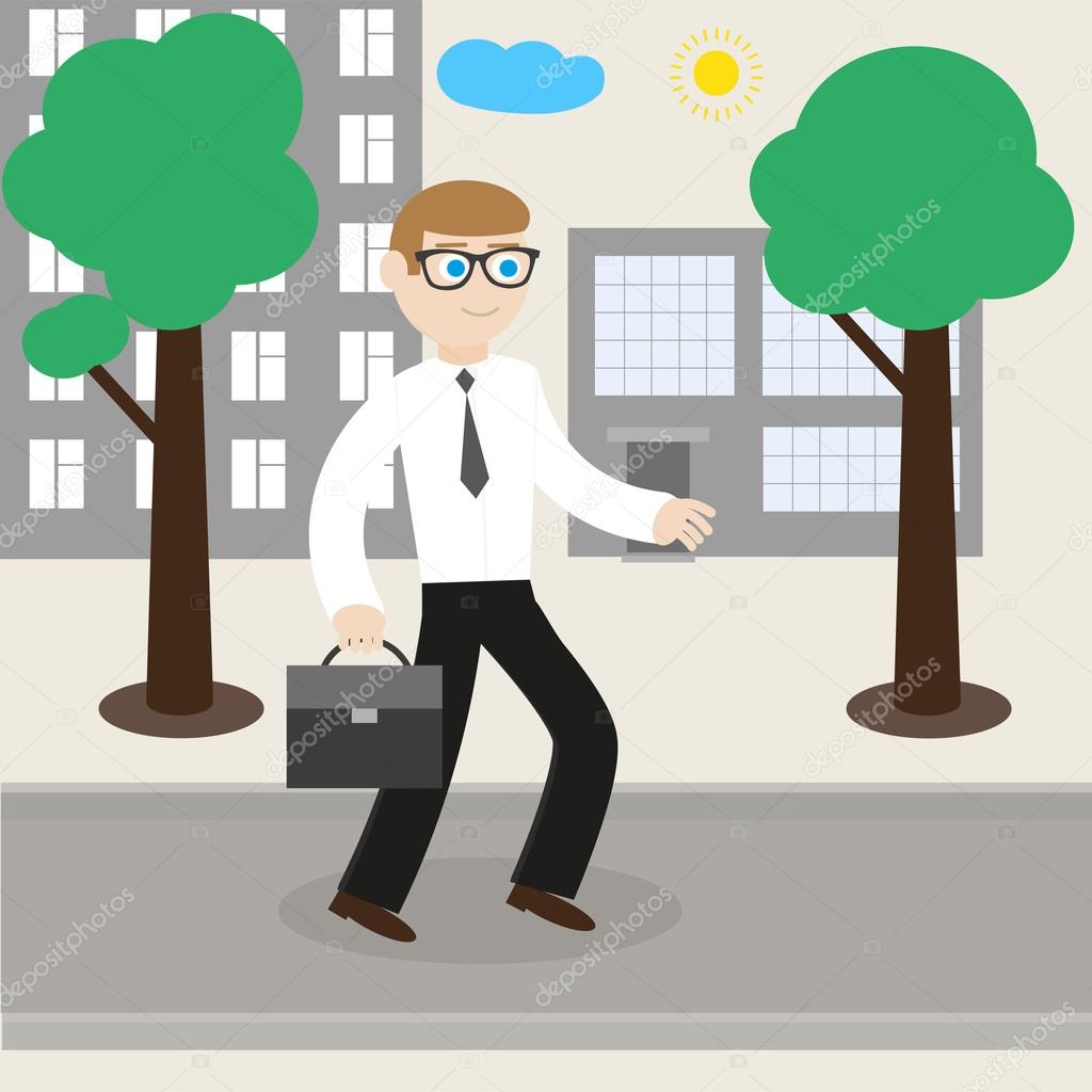 Businessman Goes To Work To Office Stock Vector C Ortava 102385336