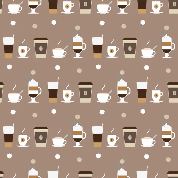 Šálky na kávu ikony bezešvé vzor — Stockový vektor