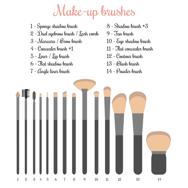 Make-up borstels set — Stockvector