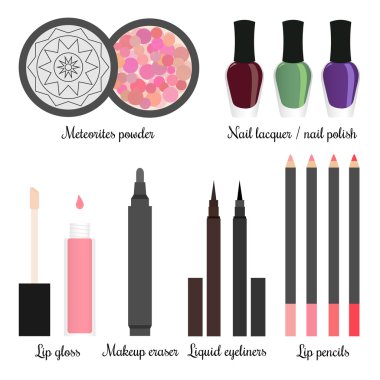 Cosmetics for a make-up set 3 clipart