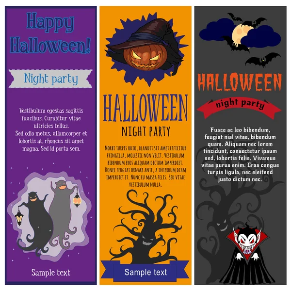 Halloween party flyers set — Stock Vector