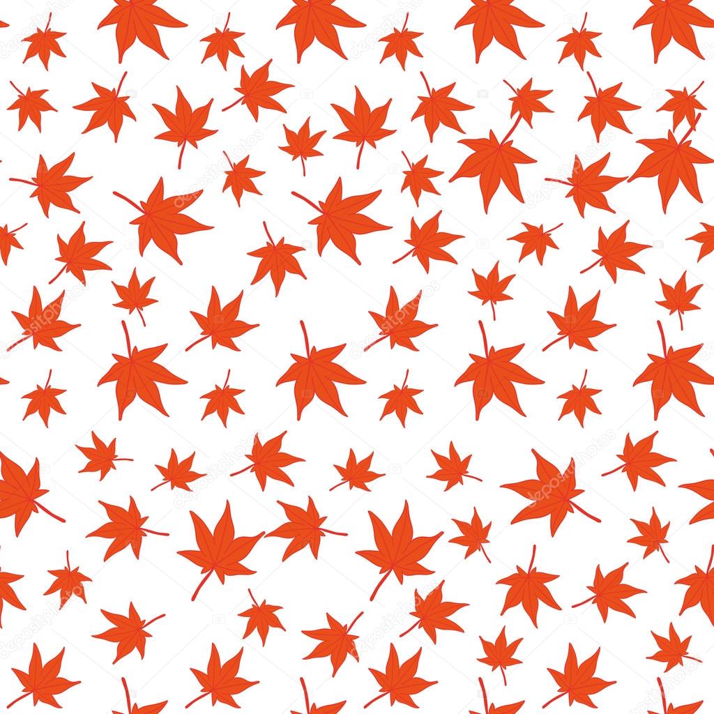 Red maple leaves seamless pattern