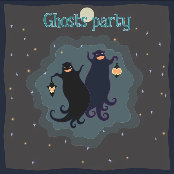 Ghosts party — Stock Vector