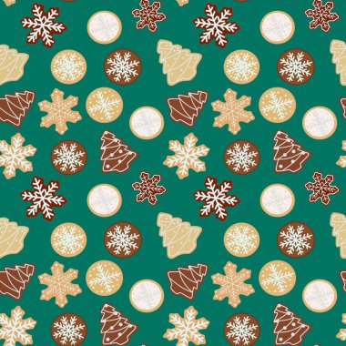 gingerbread Noel çerezleri seamless modeli.