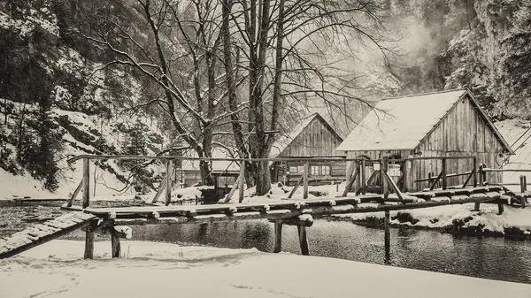 Vesnice Oblazy Kvacianska Dolina, Slovensko — Stock fotografie