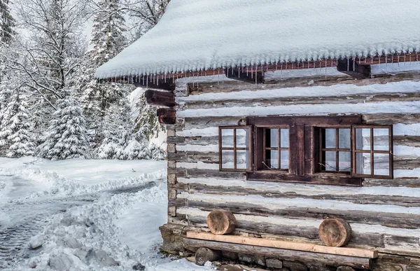 Dřevěná chata v Zuberec, Slovensko — Stock fotografie