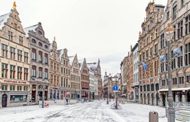 ANTWERP, BELGIUM - MARCH 24, 2013: Historic medieval house at the market square in centre of city clipart