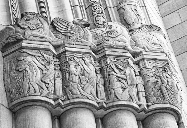 Luxembourgh City Luxembourgh March 2013 Relief Facade Notre Dame Cathedral — стоковое фото