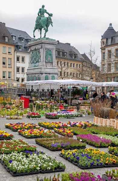 Luxembourg City Luxembourg March 2013 Market Place Guillaume Luxembourg — Stock Photo, Image