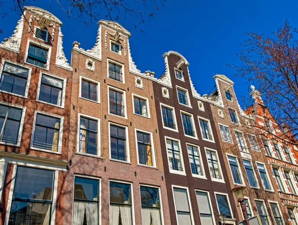 Amsterdam Netherlands March 2013 Typical Amsterdam Row Houses — Stock Photo, Image