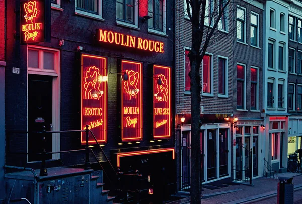 Amsterdam Pays Bas Mars 2013 Quartier Rouge Amsterdam Beaucoup Entreprises — Photo