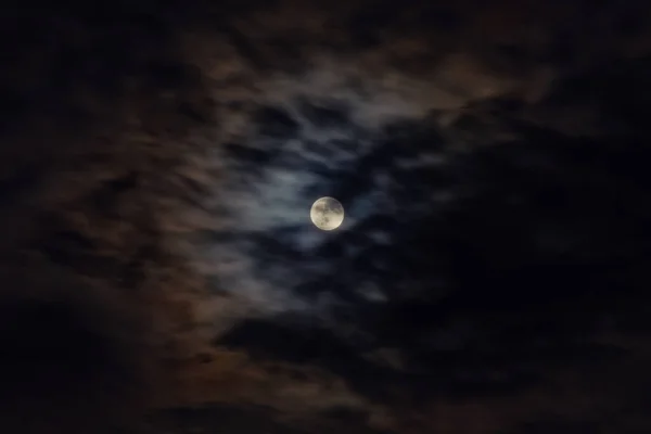 Pleine Lune Superlune Sur Ciel Nocturne Sombre — Photo