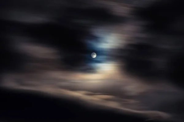 Lua Cheia Supermoon Céu Escuro Noite — Fotografia de Stock