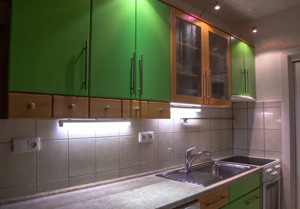 Green kitchen — Stock Photo, Image