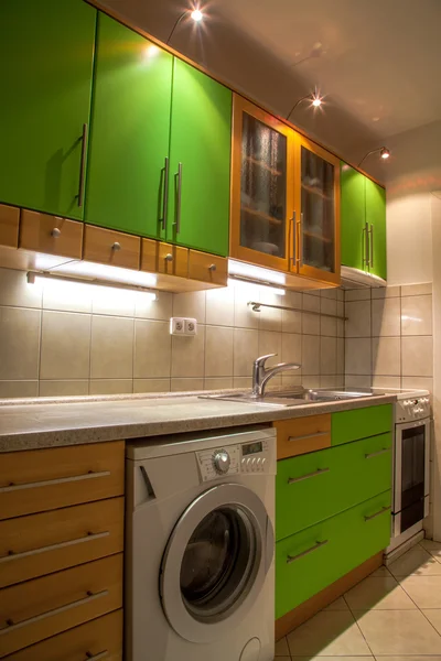 Groene keuken — Stockfoto