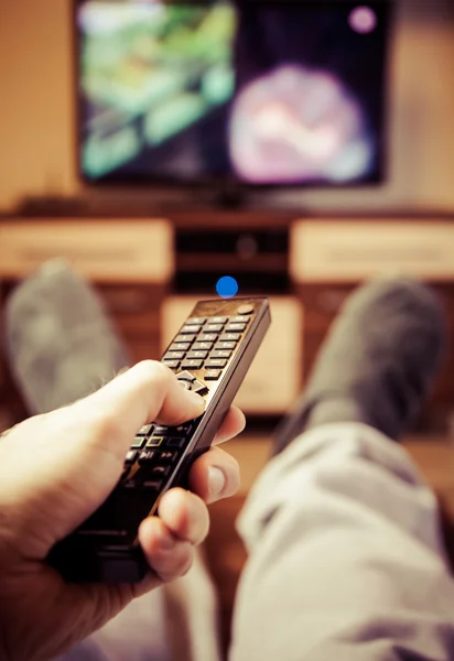 Switching TV channels — Stock Photo, Image